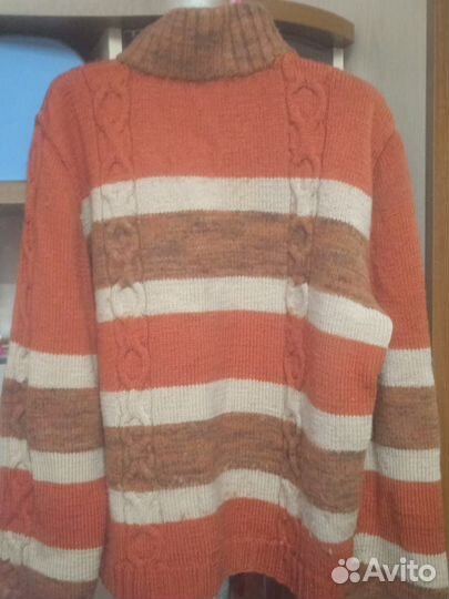 Свитер мужской вязаный ручной работы размер 52-54