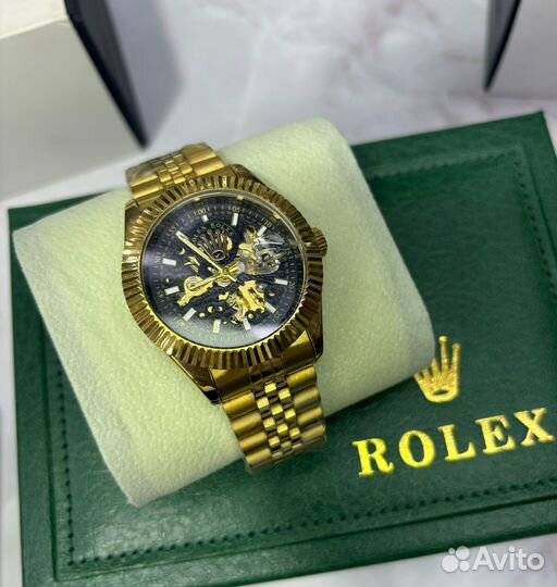 Часы мужские механические rolex skeleton