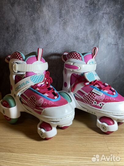 Ролики детские раздвижные hudora размер 30-33