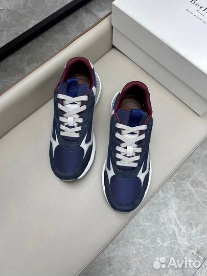 Синие мужские кроссовки Berluti текстиль
