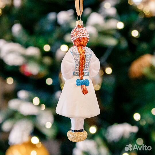 Стеклянная елочная игрушка пара Шаматулы (Польша)