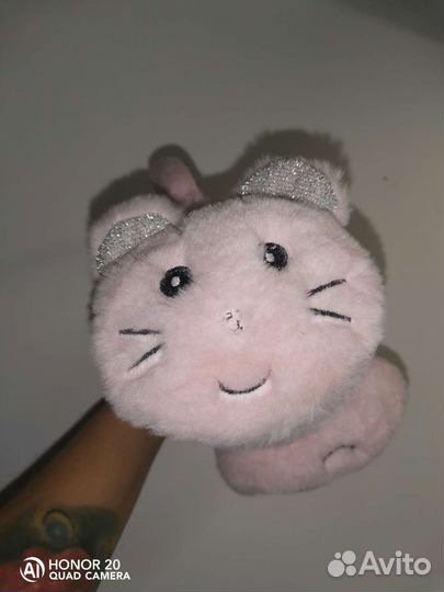 Меховые наушники розовые