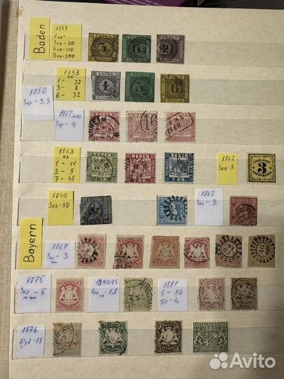 Почтовые Марки германских земель 19 век