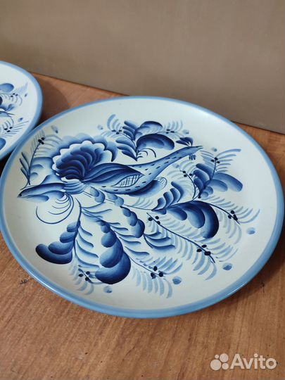 Гжель тарелки на стену и светильник бра СССР