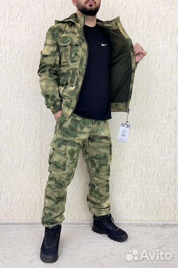 Тактический боевой костюм мох на флисе