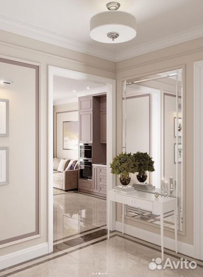 Зеркальные панно и консоли