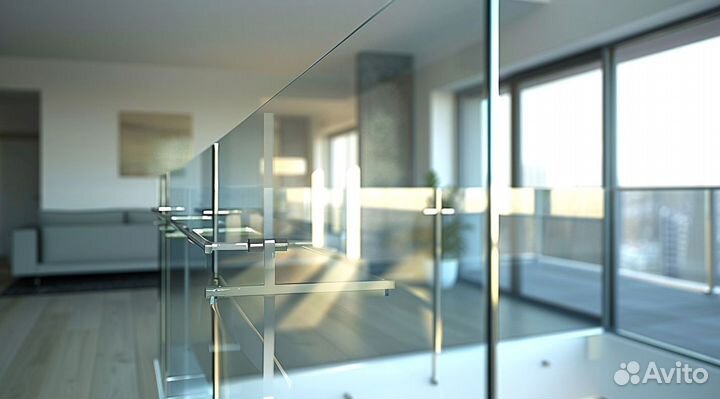Стеклянное ограждение лестницы на заказ