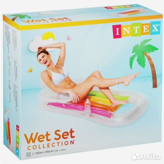 Надувной матрас шезлонг 160х85 см, Intex 58802