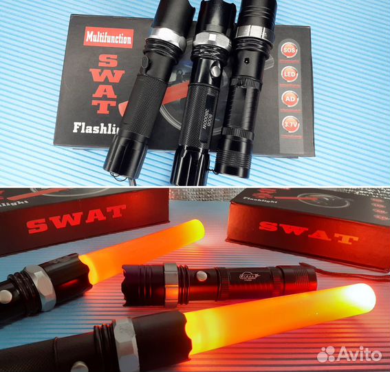 Мощный фонарь Swat Luxeon Cree Аккумуляторный +Sos