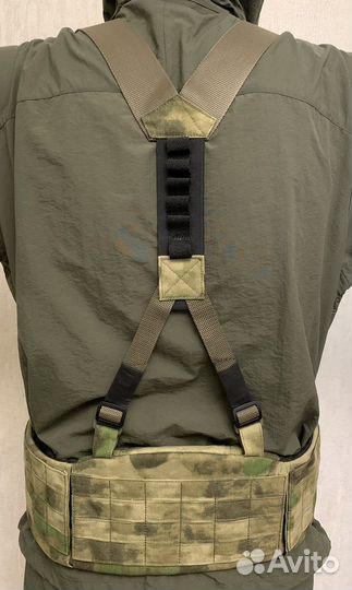 Тактический пояс варбелт с капами мох