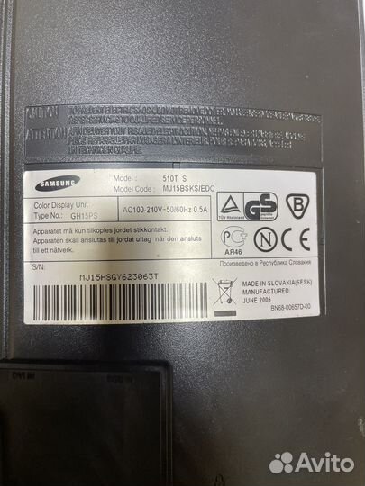 Монитор samsung SyncMaster 510T