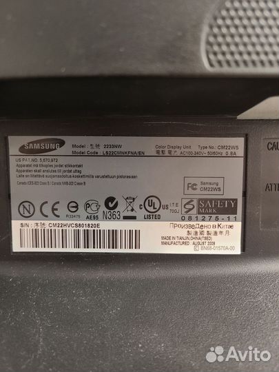 Монитор Samsung 22 дюйма 2233nw