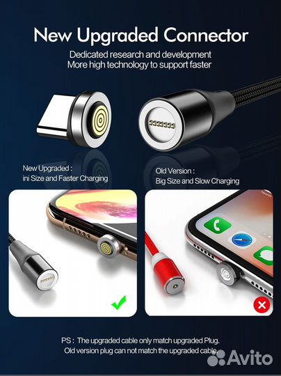 Магнитный кабель USB Type A - USB Type-C 5A новый