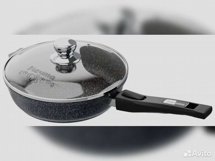 Сковорода d30с крышкой Гранит star