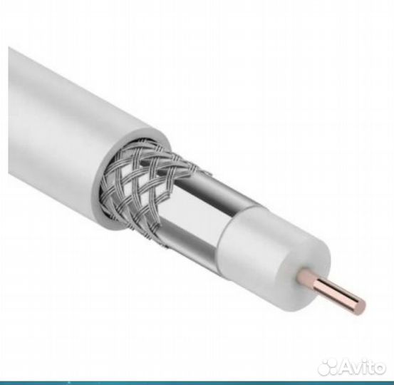 Кабель RG-6U антенный коаксиальный белый