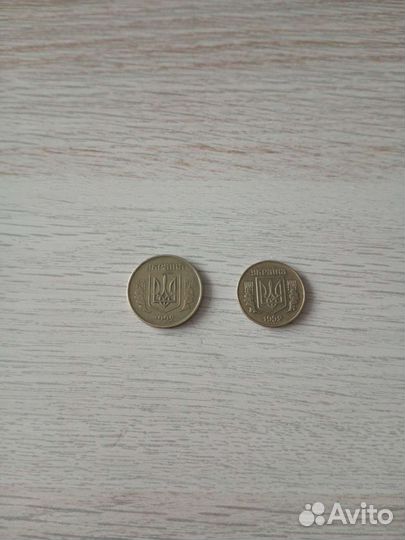 Украинские монеты 50 и 25 копеек1992 год