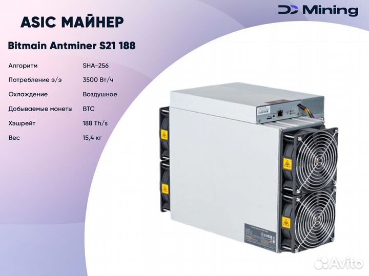 Асик майнер Bitmain Antminer S21 188