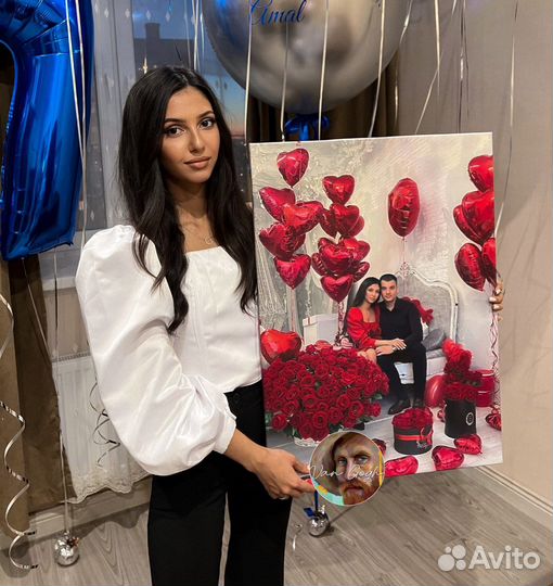 Портрет по фото на холсте