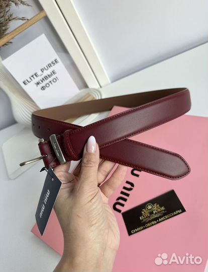 Ремень Miu Miu бургунди