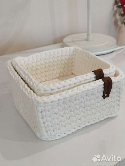 Корзина из трикотажной пряжи