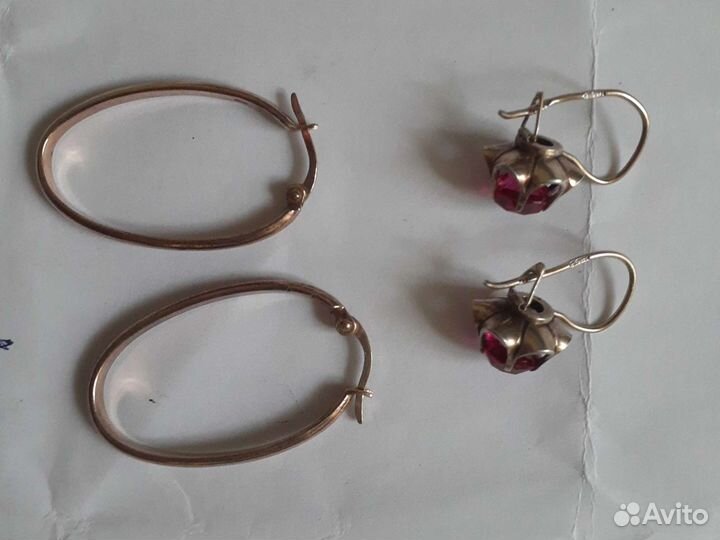 Серьги старинные времён СССР