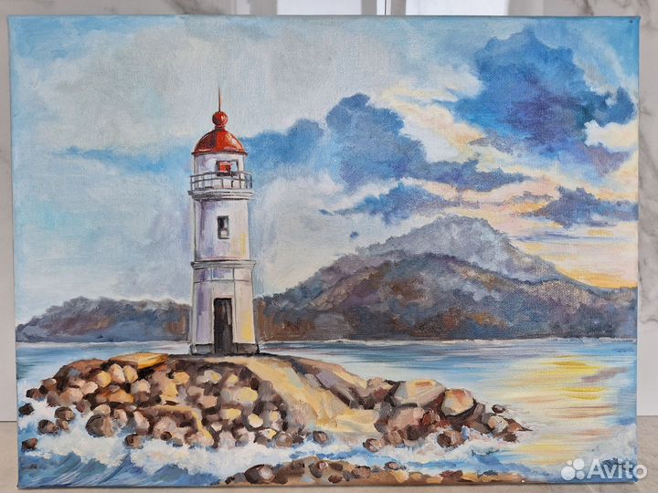 Картина маслом на холсте. Маяк Токаревского