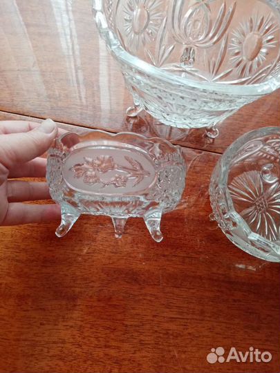 Хрустальная ваза на ножках СССР