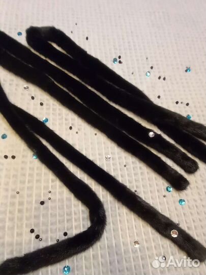 Новый норковый пояс чёрный