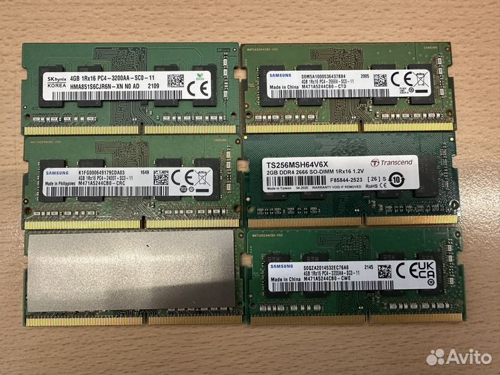 Оперативная память для ноутбука DDR4 2GB-8GB