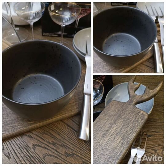 Пиала bitz (20см) вилка stelton (Дания) доска дуб