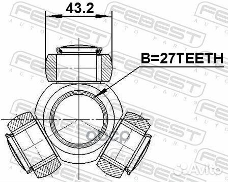 Трипоид 27x43.2 toyota RAV4 ACA3,ALA3,GSA33,ZSA3