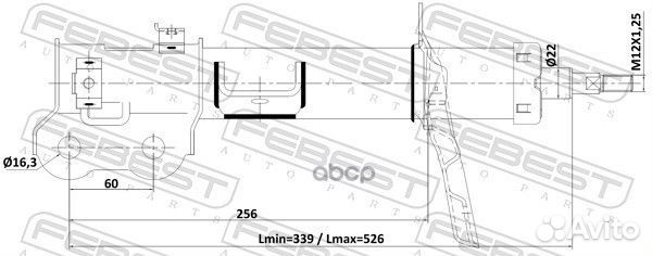 Амортизатор передний левый GAS.twin tube 22110