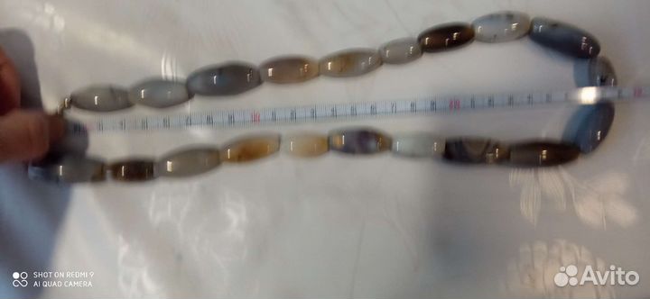 Бусы натуральные полосатый агат