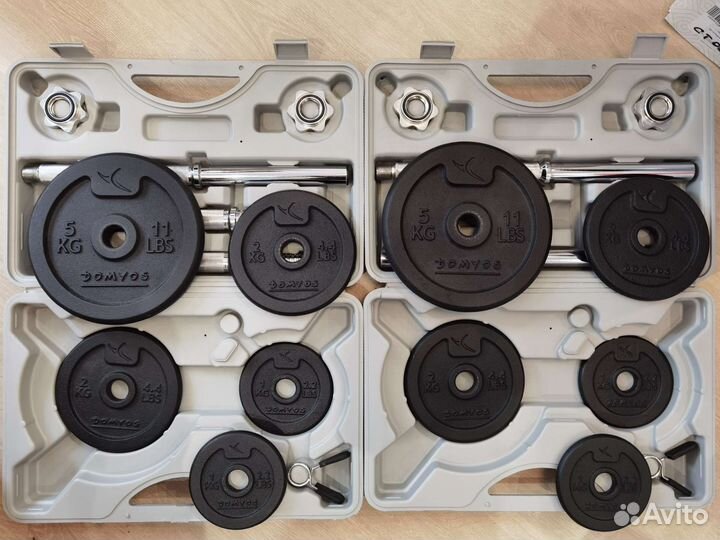 Набор гантелей или штанга + 2 блина по 10кг