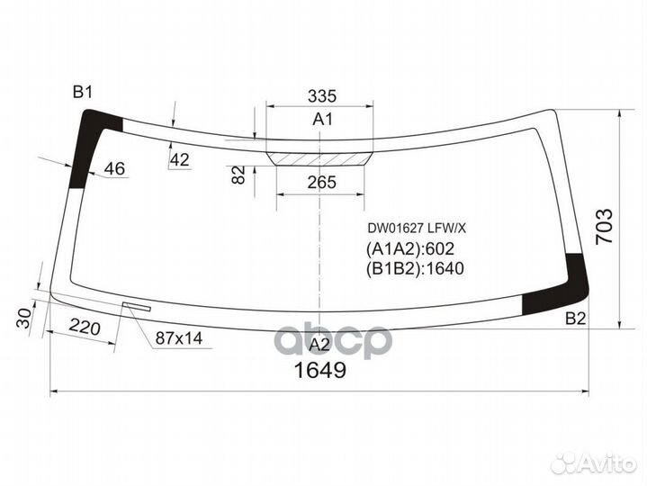 Стекло лобовое jeep commander 05-10 DW01627 LFW/X