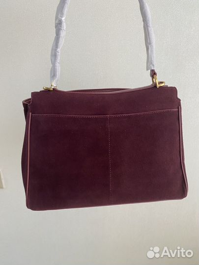 Сумка в стиле balenciaga rodeo замша бордо