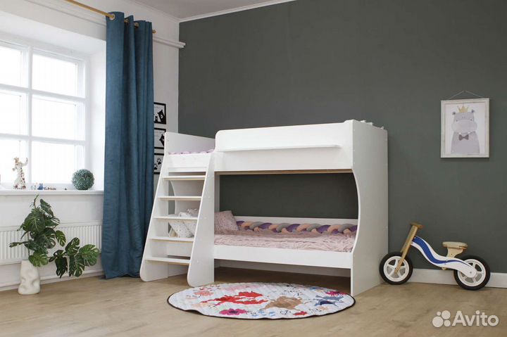 Детская кровать двухъярусная, кроватка, для двоих