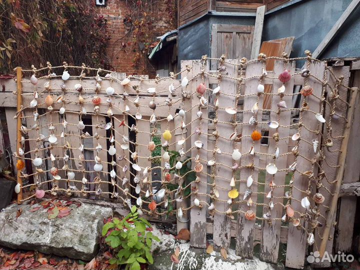 Декор сетка с натуральными ракушками