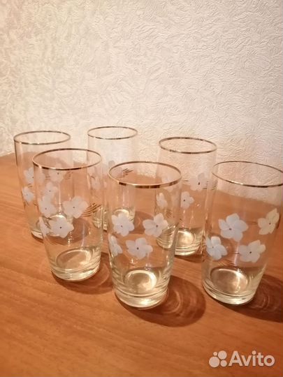 Стаканы, стекло, 6шт