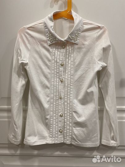 Блузка белая школьная 128