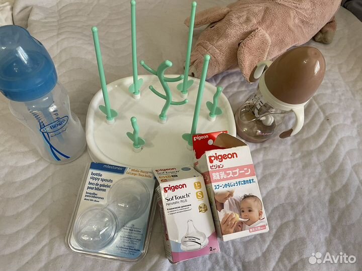 Набор для кормления, бутылочки, соски, подставка