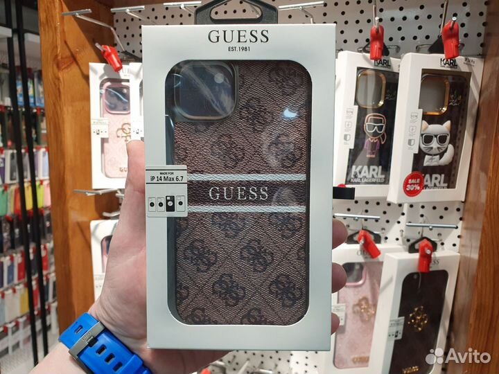 Чехол guess Brown для iPhone 14 Plus