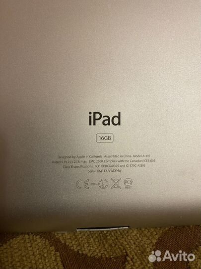iPad 2 16 гб Wi-Fi серебристый (A1395)