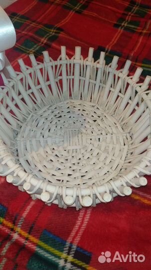 Корзина плетеная большая белая