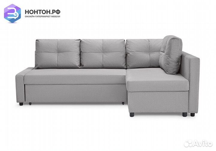 Диван угловой дельфин Поло серый