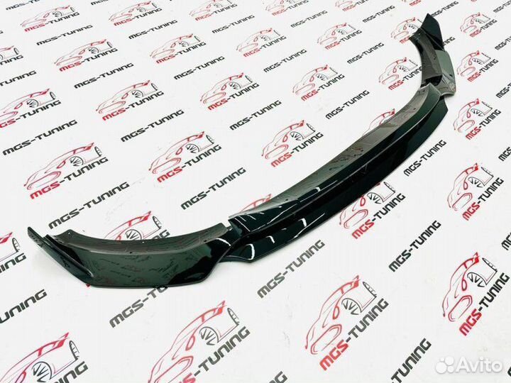 Губа переднего бампера BMW X4 G02 черный глянец