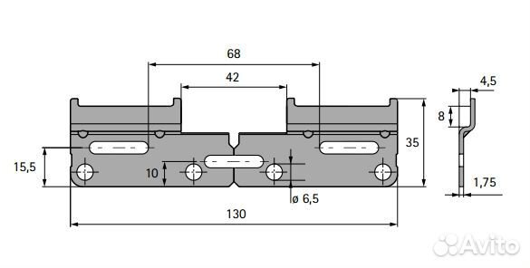 Подвесная шина, тип L, 9208678 L130 мм сталь оцинк