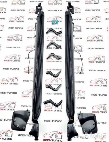 Пороги с подсветкой Land Cruiser 300 черные