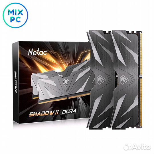 Оперативная память DDR4 16GB (2x8GB) 3200MHz Netac Shadow II ntswd4P32DP-16K
