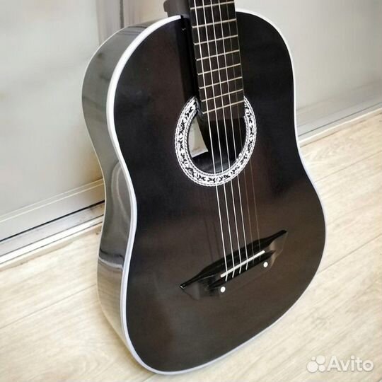 Гитара новая акустическая широкий гриф